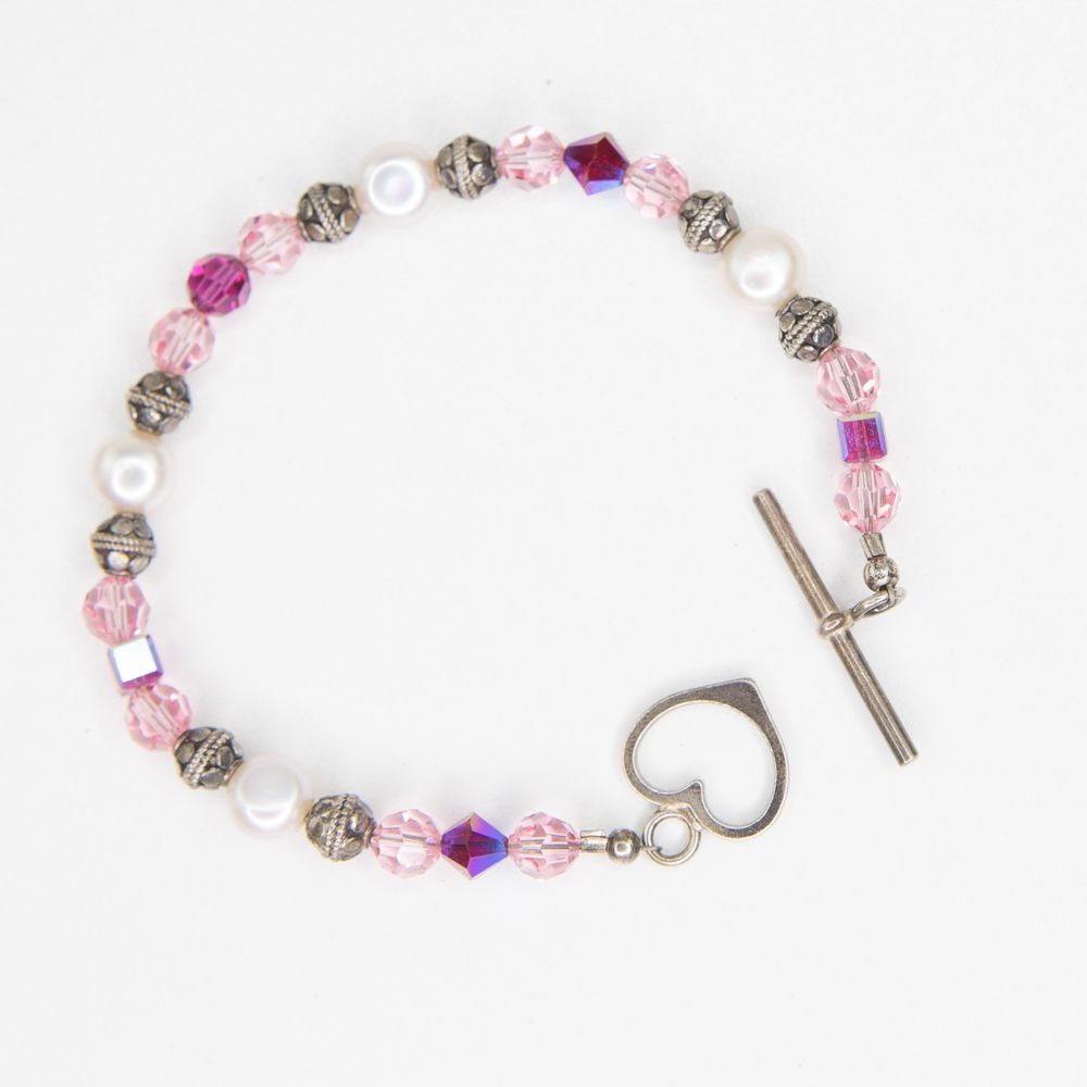 Crystals & Faux Pearls Bead Bracelet